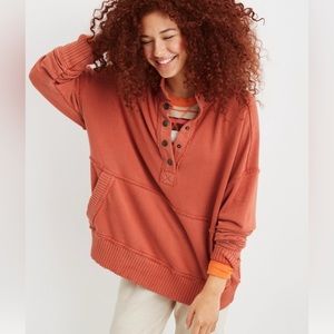 Aerie Henley Pullover Sweatshirt